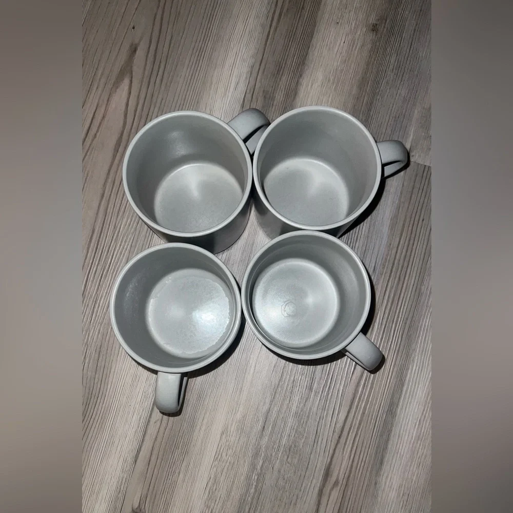 West Elm Stoneware Mug Sets 4 Bluish Gray